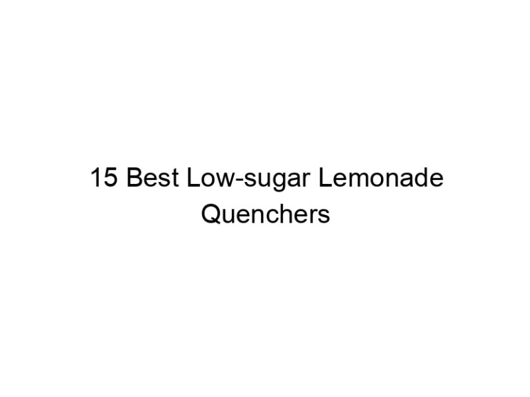 15 best low sugar lemonade quenchers 30138